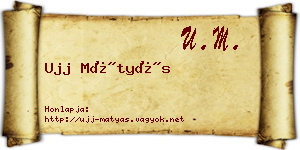 Ujj Mátyás névjegykártya