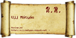 Ujj Mátyás névjegykártya